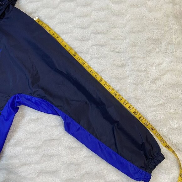 Speedo Windbreaker Jacket Men's Sz Medium Blue Nylon Hooded Full-Zip Long Sleeve - Picture 7 of 9